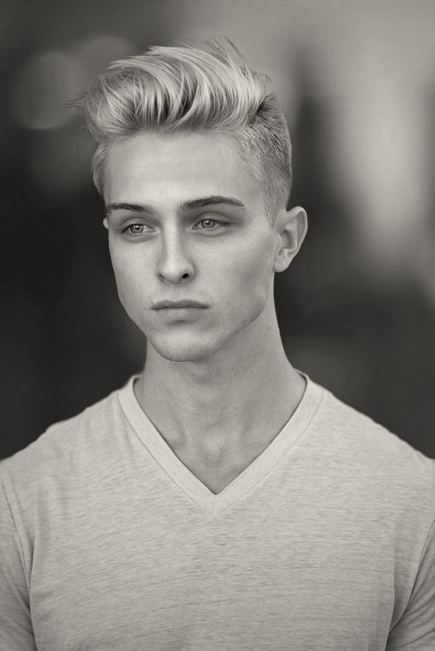 Acting Headshot, black and white, Croix