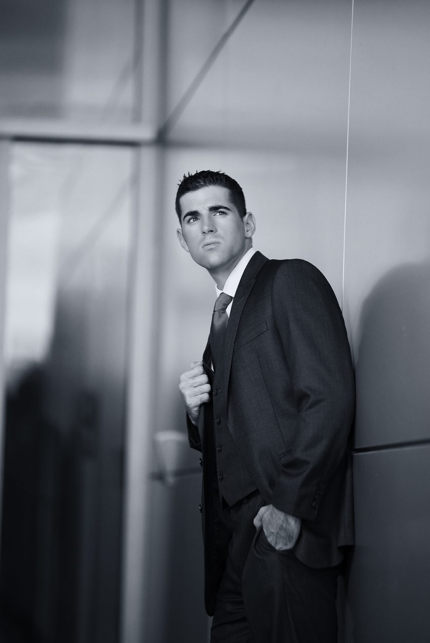 Black and white executive business portrait in Gainesville