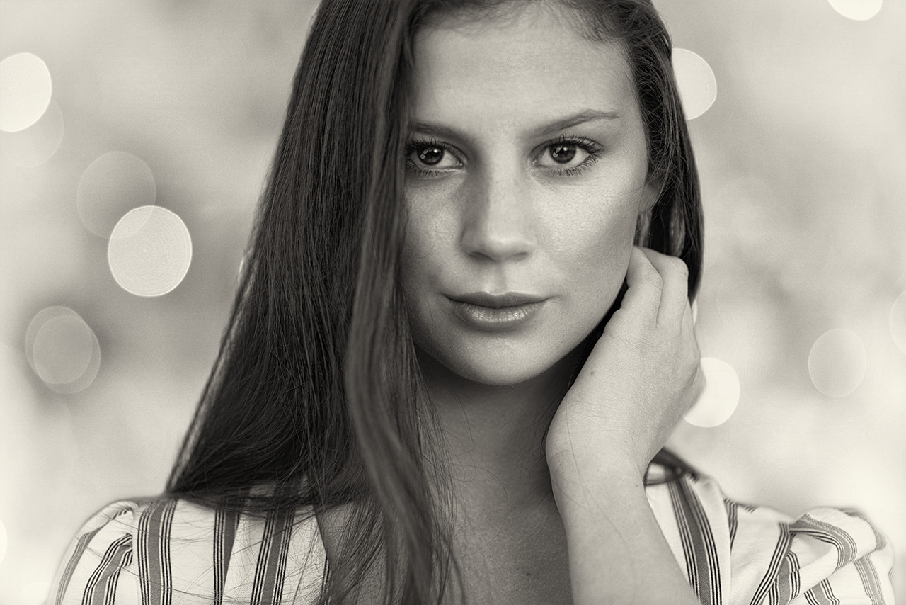 Black and white acting portrait by PhotoTale Studio