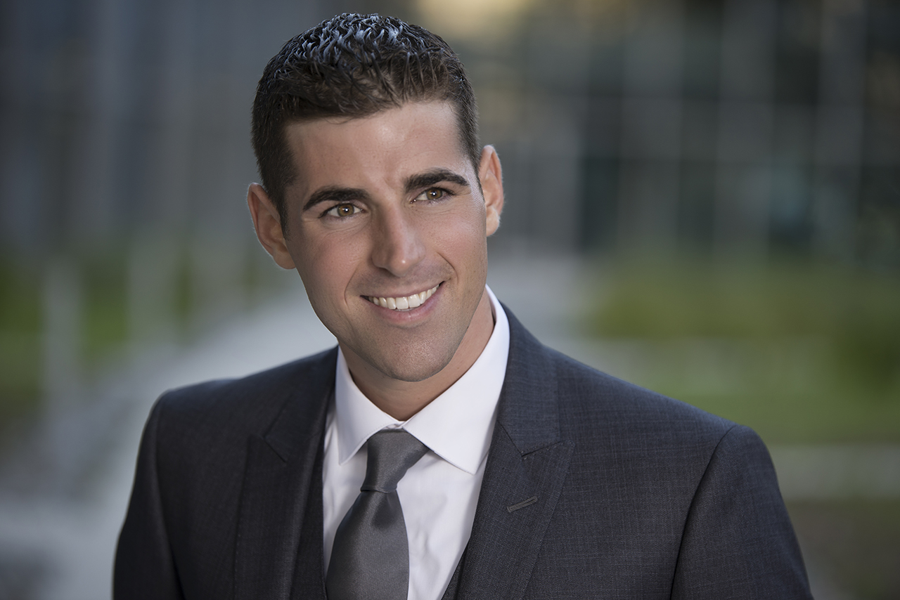 Polished Gainesville business headshot photographed outdoors