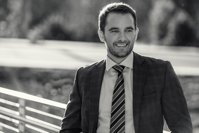Business portrait, Jordan, black and white