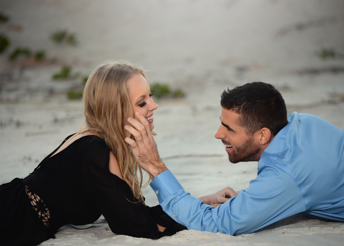 Beach engagement photography session